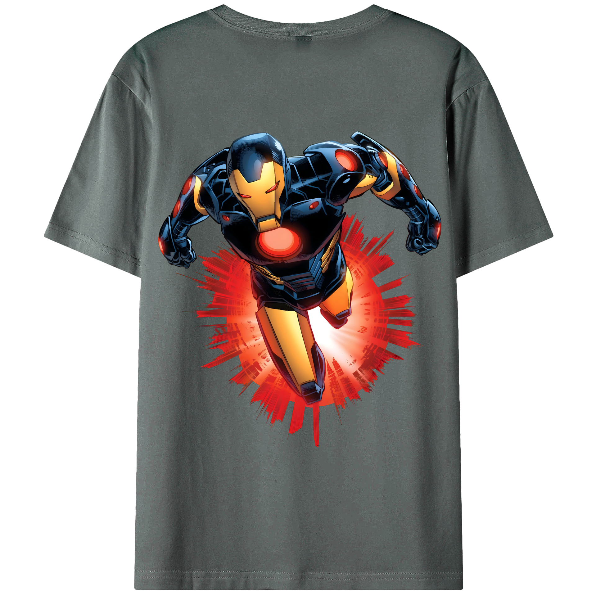（画像用） アベンジャーズ The Avengers 綿100％ メンズ半袖Tシャツ（バックプリント） 通気性
